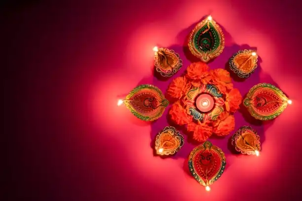 Fuchsia Fiesta Rangoli Design